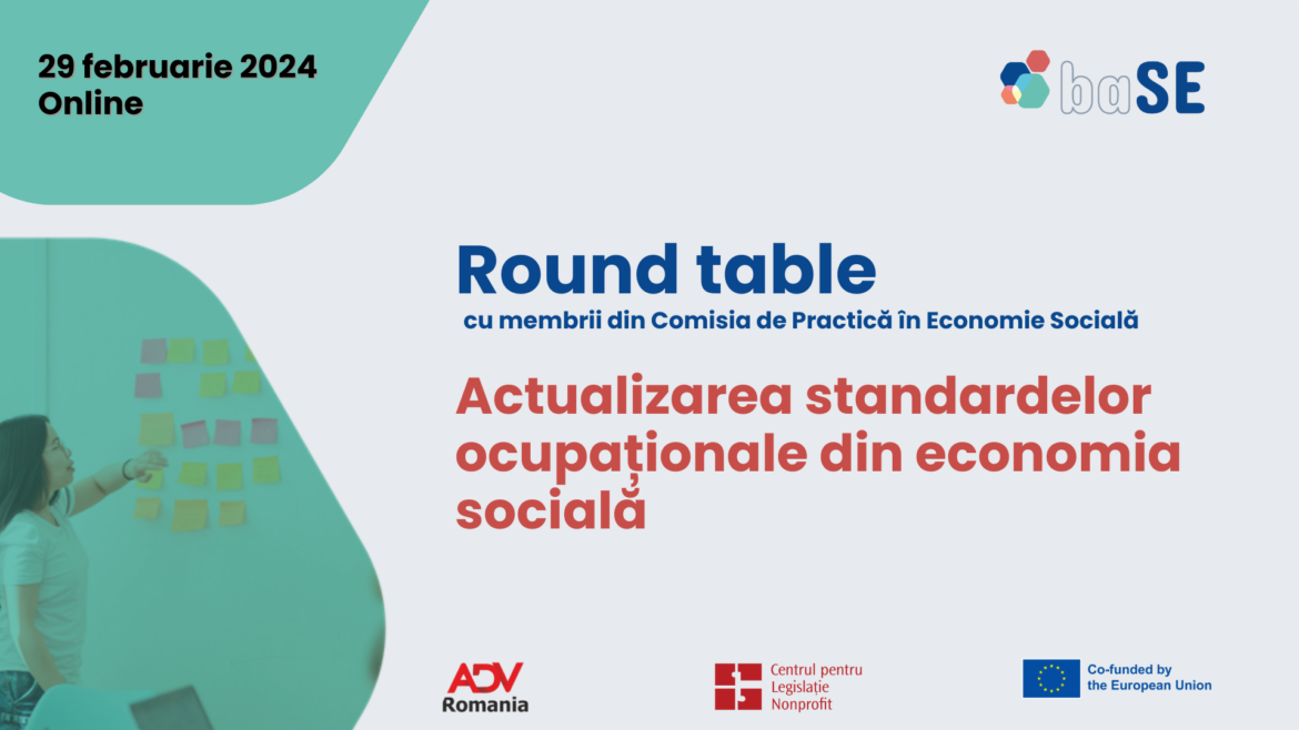 Poster Eveniment Online: Actualizarea Standardelor Ocupaționale din economia socială