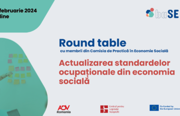 round table baSE Poster Eveniment Online: Actualizarea Standardelor Ocupaționale din economia socială