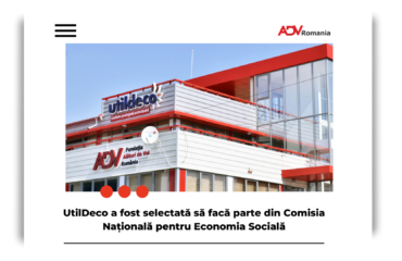 Clădire Modernă UtilDeco cu Logo ADV Romania
